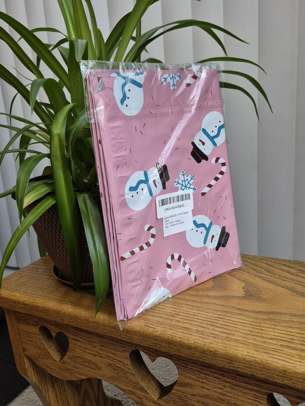 Pink Snowman Poly Mailers. Set Of 25. 10